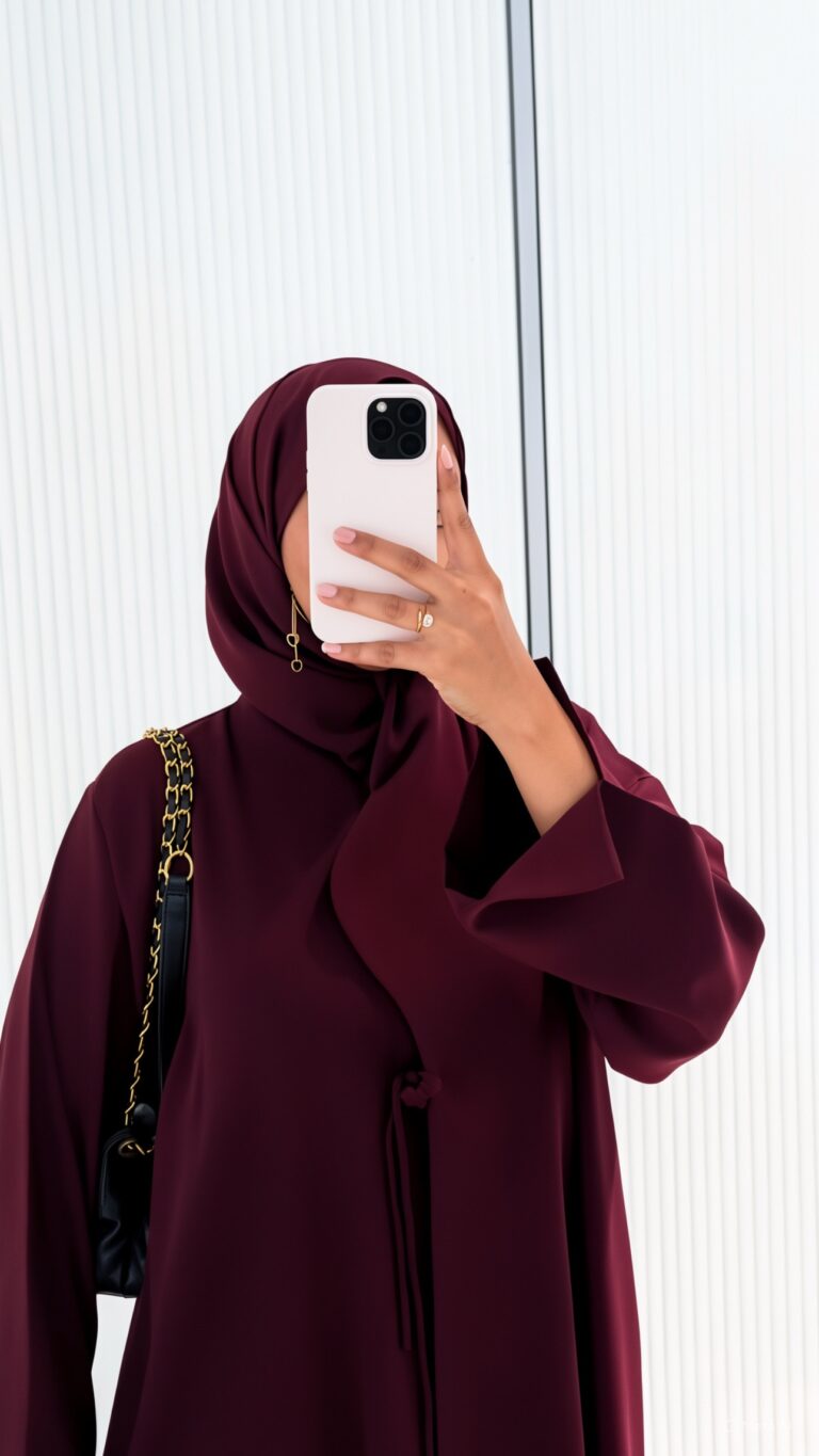 Lana burgundy abaya