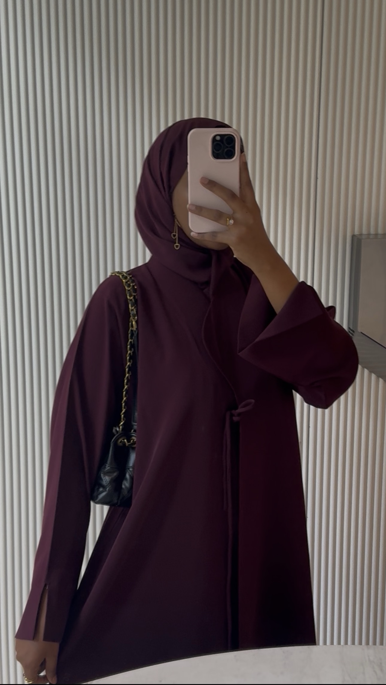 Lana burgundy abaya