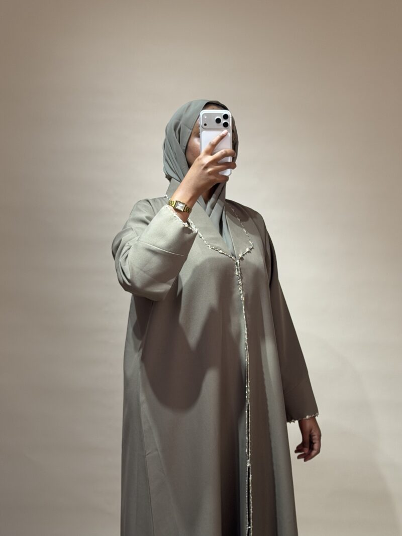 Olive green coat abaya